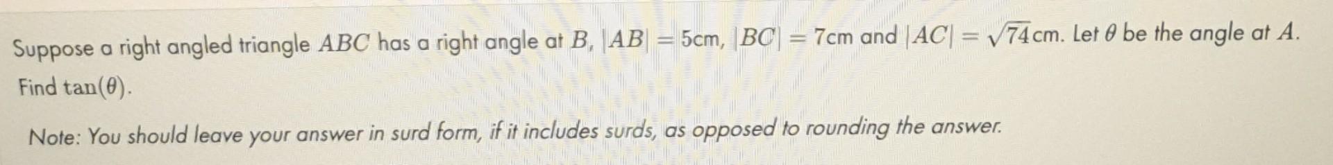 Solved Suppose a right angled triangle ABC has a right angle | Chegg.com