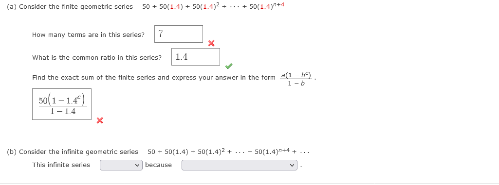 Solved (a) ﻿Consider the finite geometric series | Chegg.com