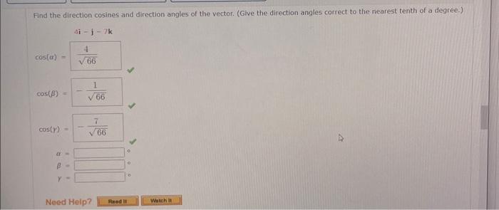 Solved Find the direction cosines and direction angles of | Chegg.com