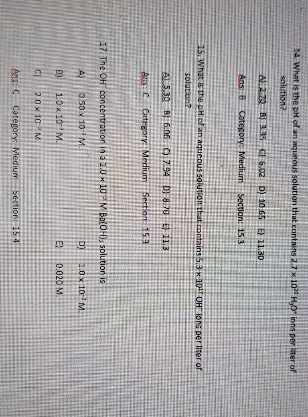 ph of an aqueous solution is 5.5