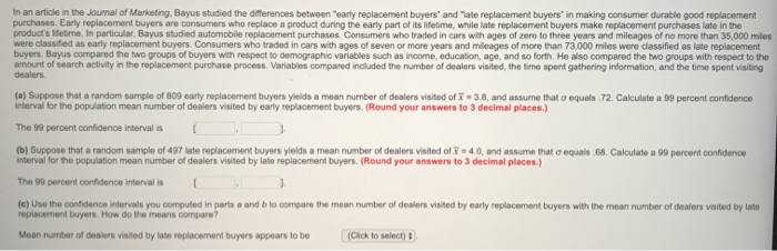 Solved In an article in the Journal of Marketing, Bayus | Chegg.com