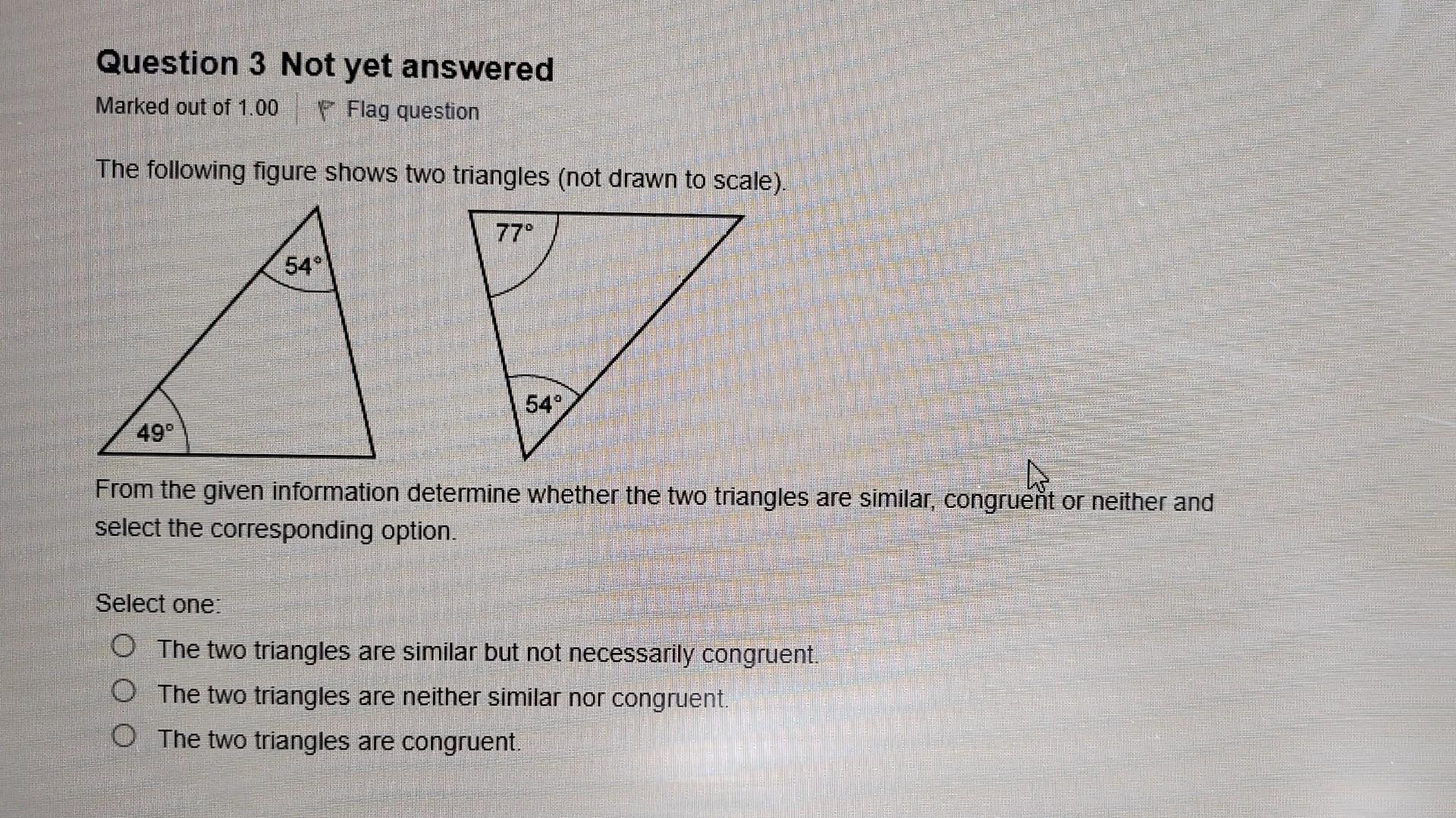 Solved The following figure shows two triangles (not drawn | Chegg.com