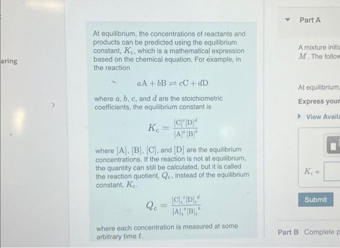 A Mixture Initially Contains A,B, And C In The | Chegg.com