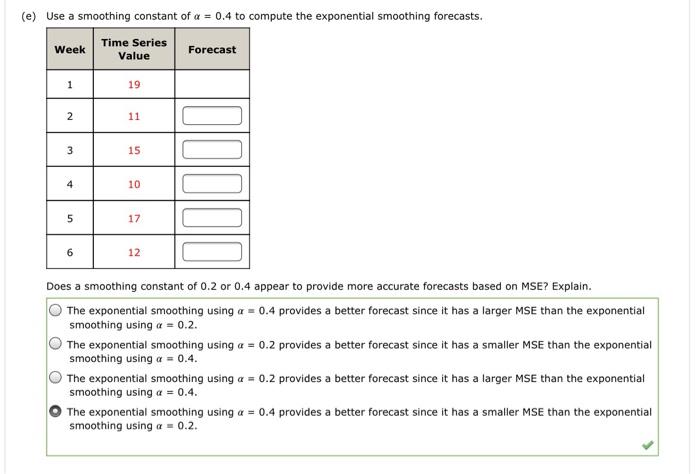 Solved Consider the following time series data. Week 1 2 3 4 | Chegg.com