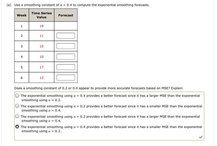 Solved Consider The Following Time Series Data. Week 1 2 3 4 | Chegg.com