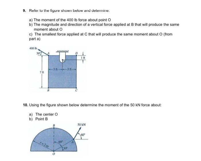 Solved 9. Refer to the figure shown below and determine. a) | Chegg.com