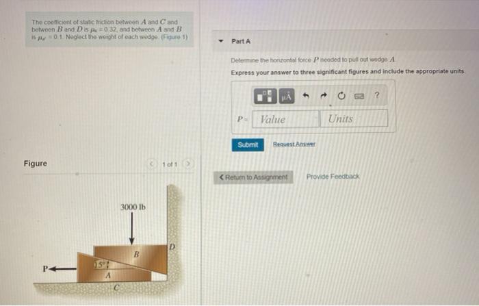 Solved The coefficient of static friction between A and Cand | Chegg.com