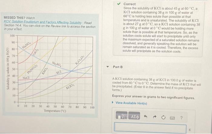 Solved MISSED THIS? Watch KCV: Solution Equilibrium and | Chegg.com