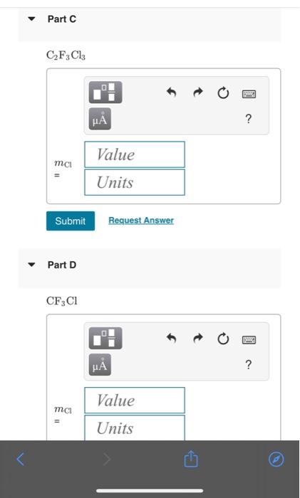 Solved Part C C2 F3Cl3 Submit Request Answer Part DHow many | Chegg.com