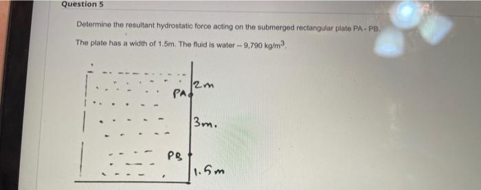 Solved Determine The Resultant Hydrostatic Force Acting On | Chegg.com