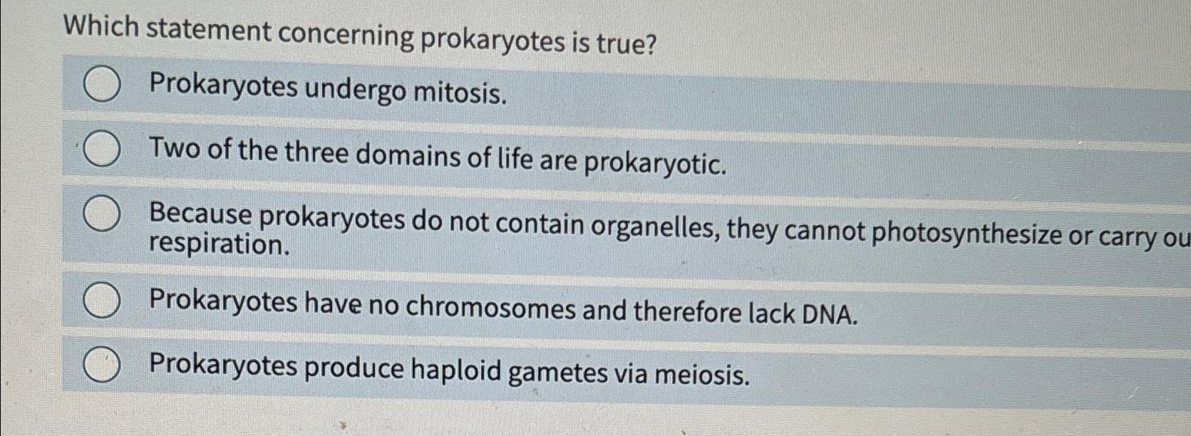 Solved Which statement concerning prokaryotes is | Chegg.com