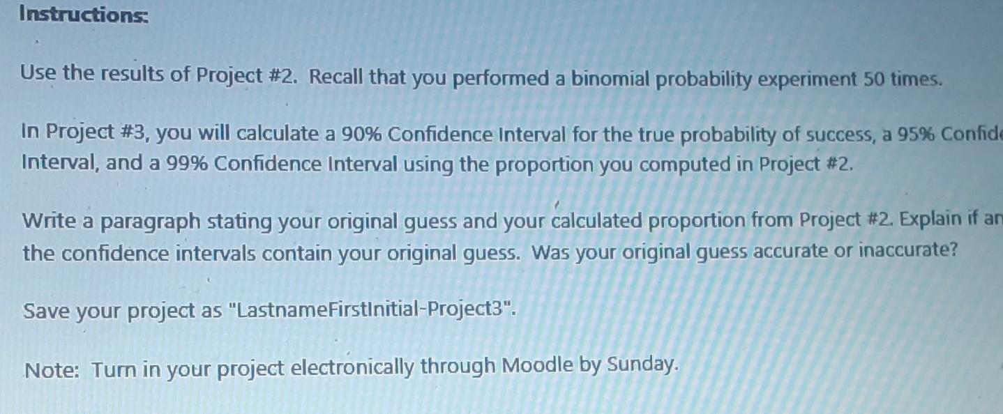 Use the results of Project \#2. Recall that you | Chegg.com