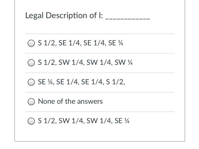 Solved Question 42-46 Given the PLSS section shown below | Chegg.com