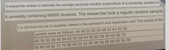 Solved A researcher wishes to estimate the average personal | Chegg.com