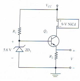 Solved The circuit shown is a 9-V battery charger. The | Chegg.com
