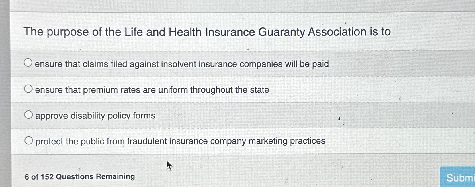Solved The purpose of the Life and Health Insurance Guaranty | Chegg.com