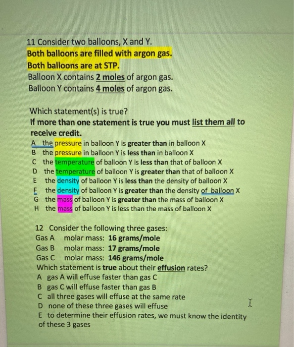 Solved 11 Consider Two Balloons X And Y Both Balloons Are Chegg Solved 11 Consider Two Balloons X And Y Both Balloons Are Chegg