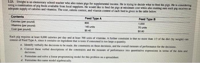 Solved Instructions: Develop An Excel Spreadsheet Models For | Chegg.com