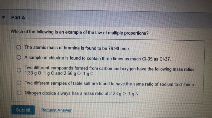 Solved Part A Which of the following is an example of the | Chegg.com