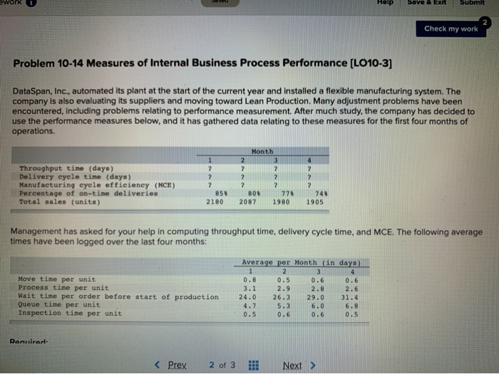 Solved Work 1 Help Save & Exit Submit Check my work Problem | Chegg.com