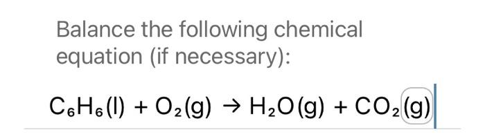 Solved Balance the following chemical equation (if | Chegg.com