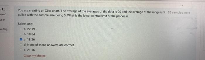 Solved ni aved You are creating an Xbar chart. The average | Chegg.com