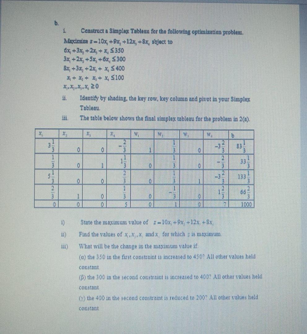 Solved b. 1 Construct a Simples Tables for the followtap | Chegg.com