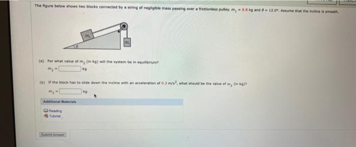 Solved The figure below shows two blocks connected by a | Chegg.com