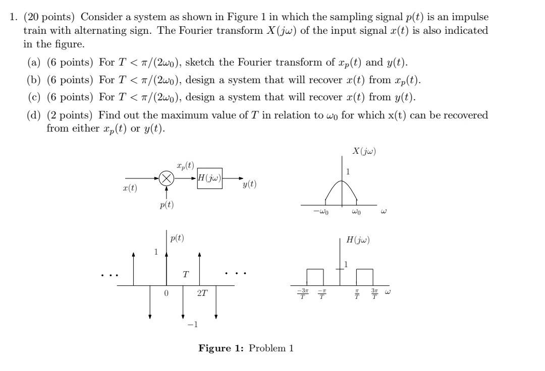 Solved 1. (20 points) Consider a system as shown in Figure 1 | Chegg.com