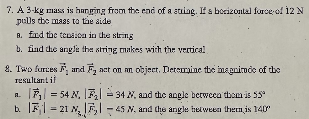 Solved Q7. ﻿A 3kg mass is hanging from the end of a string. | Chegg.com