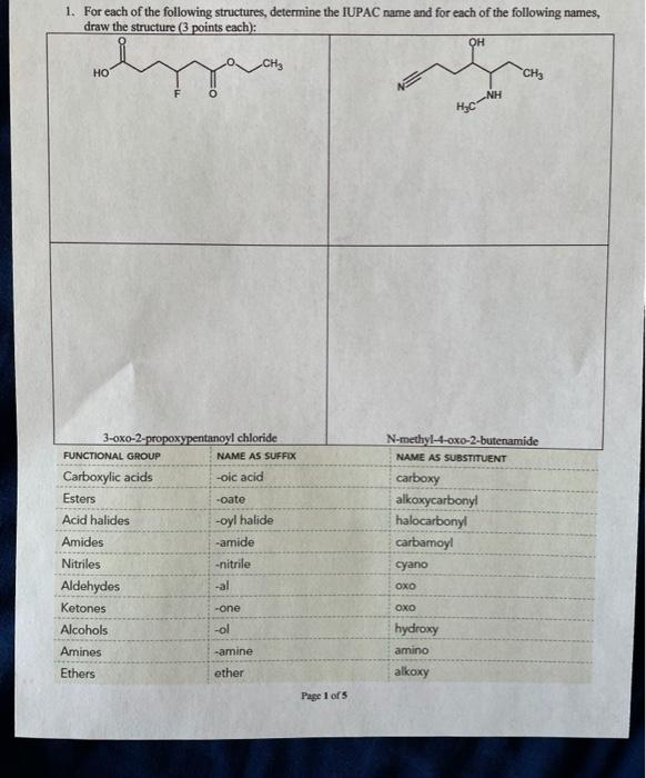 Solved 1. For each of the following structures, determine | Chegg.com