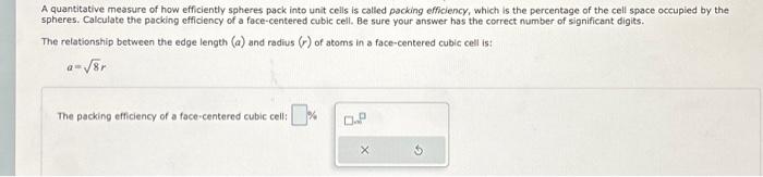 Solved A quantitative measure of how efficiently spheres | Chegg.com