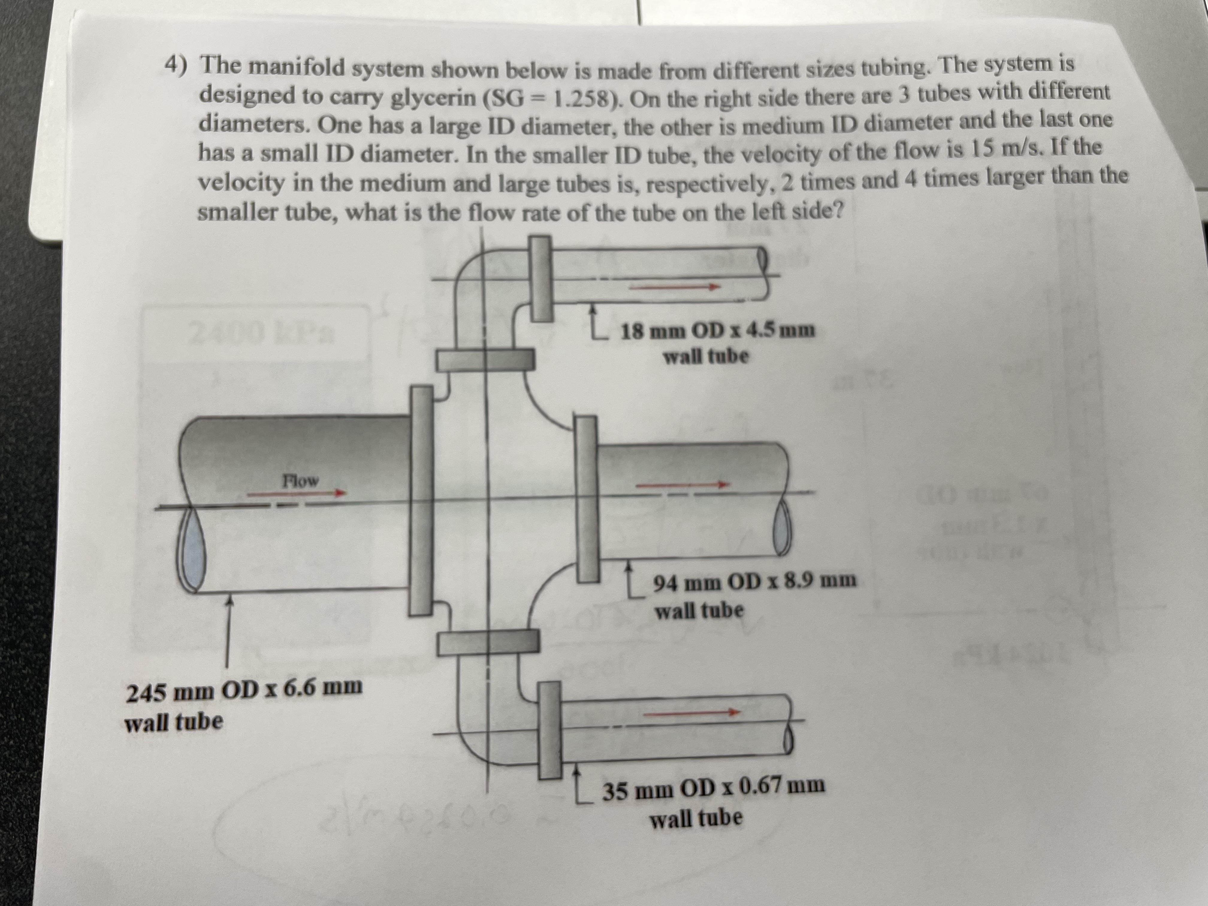 Solved The manifold system shown below is made from | Chegg.com
