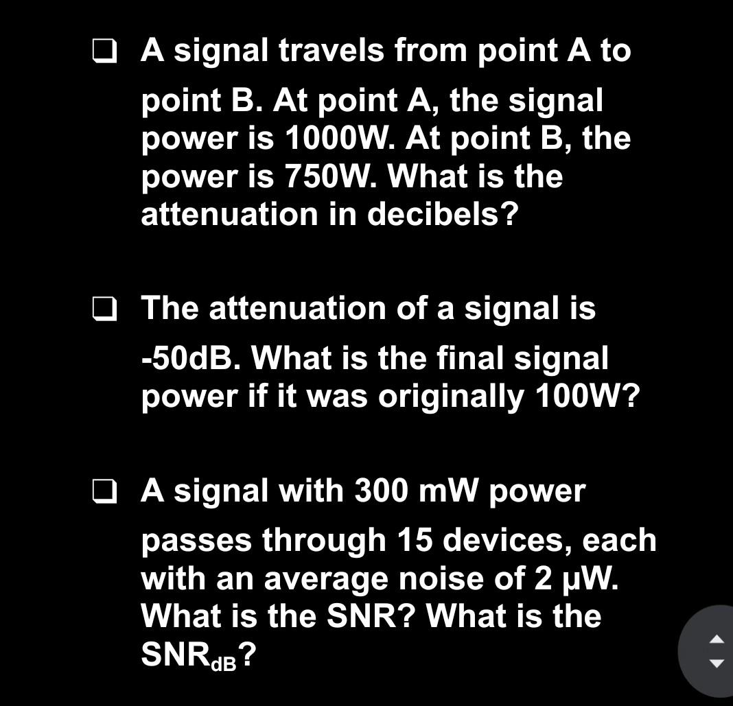 Solved A signal travels from point A to point B. At point A, | Chegg.com