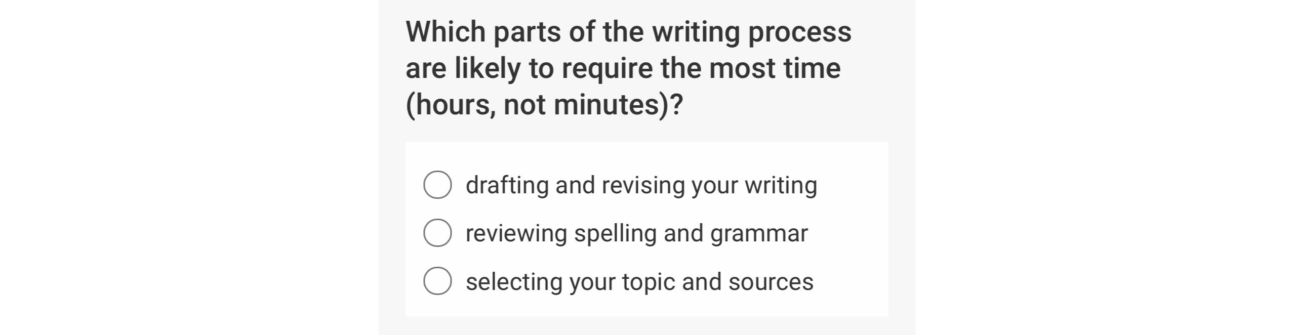 Solved Which parts of the writing process are likely to | Chegg.com
