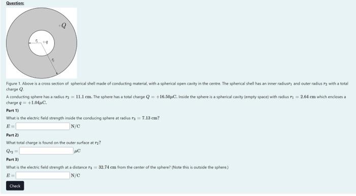Solved Figure 1. Above is a cross section of spherical shell | Chegg.com