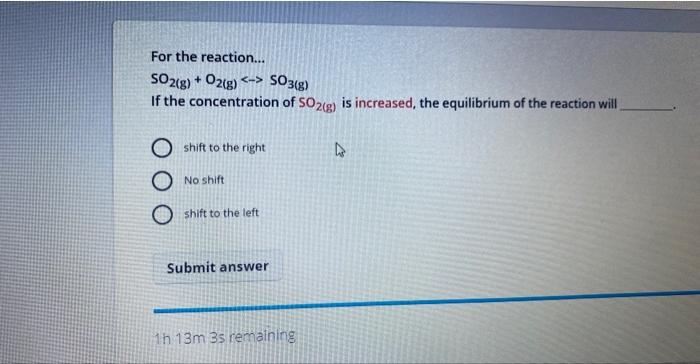 Solved For The Reaction... SO2( G)+O2( G) | Chegg.com