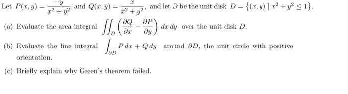 Solved Let Pxyx2y2−y And Qxyx2y2x And Let D Be 4335