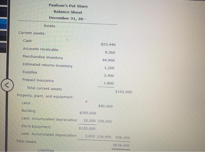 Solved Financial Ratios Financial statements for Paulson s Chegg