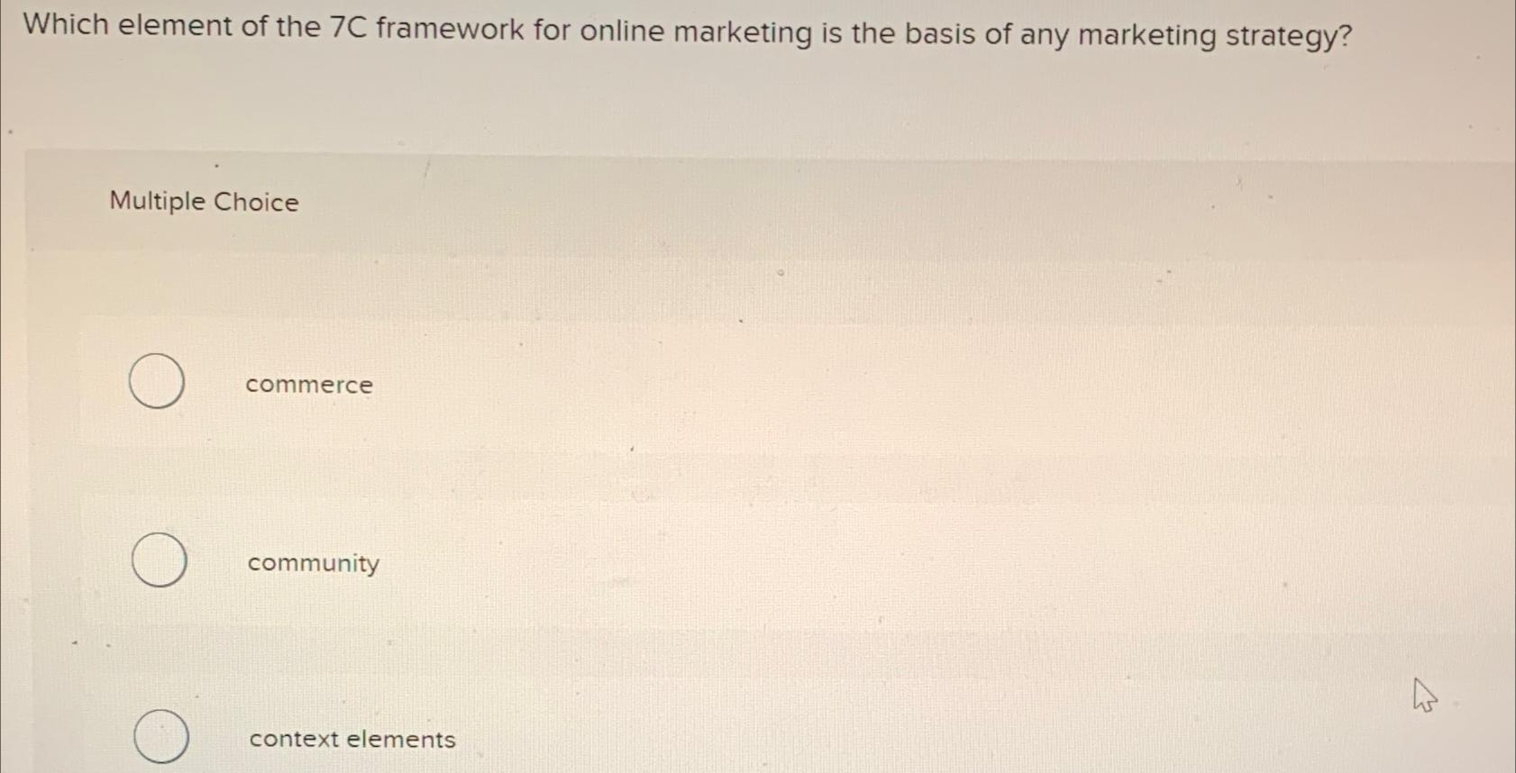 Solved Which element of the 7C ﻿framework for online | Chegg.com