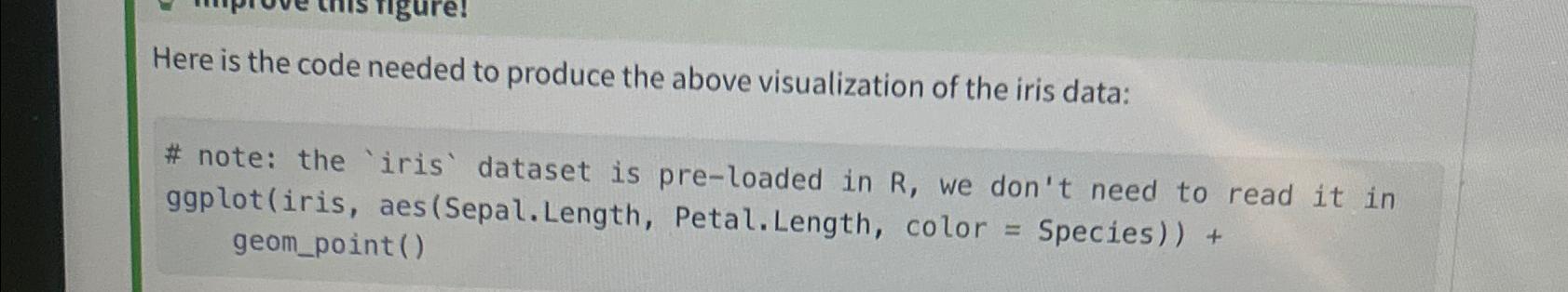 Solved Here is the code needed to produce the above | Chegg.com