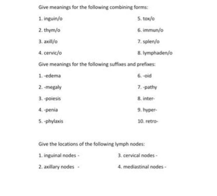 solved-give-meanings-for-the-following-combining-forms-1-chegg