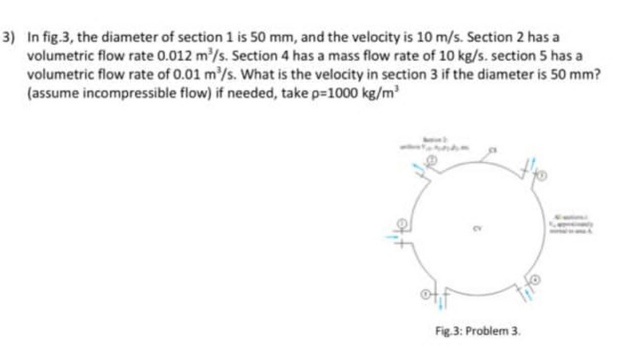 Solved 3) In fig.3, the diameter of section 1 is 50 mm, and | Chegg.com