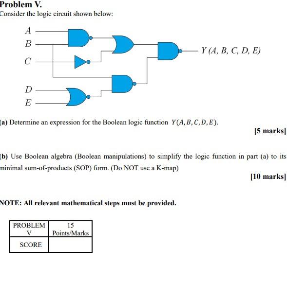 Solved Problem V. Consider The Logic Circuit Shown Below: А | Chegg.com