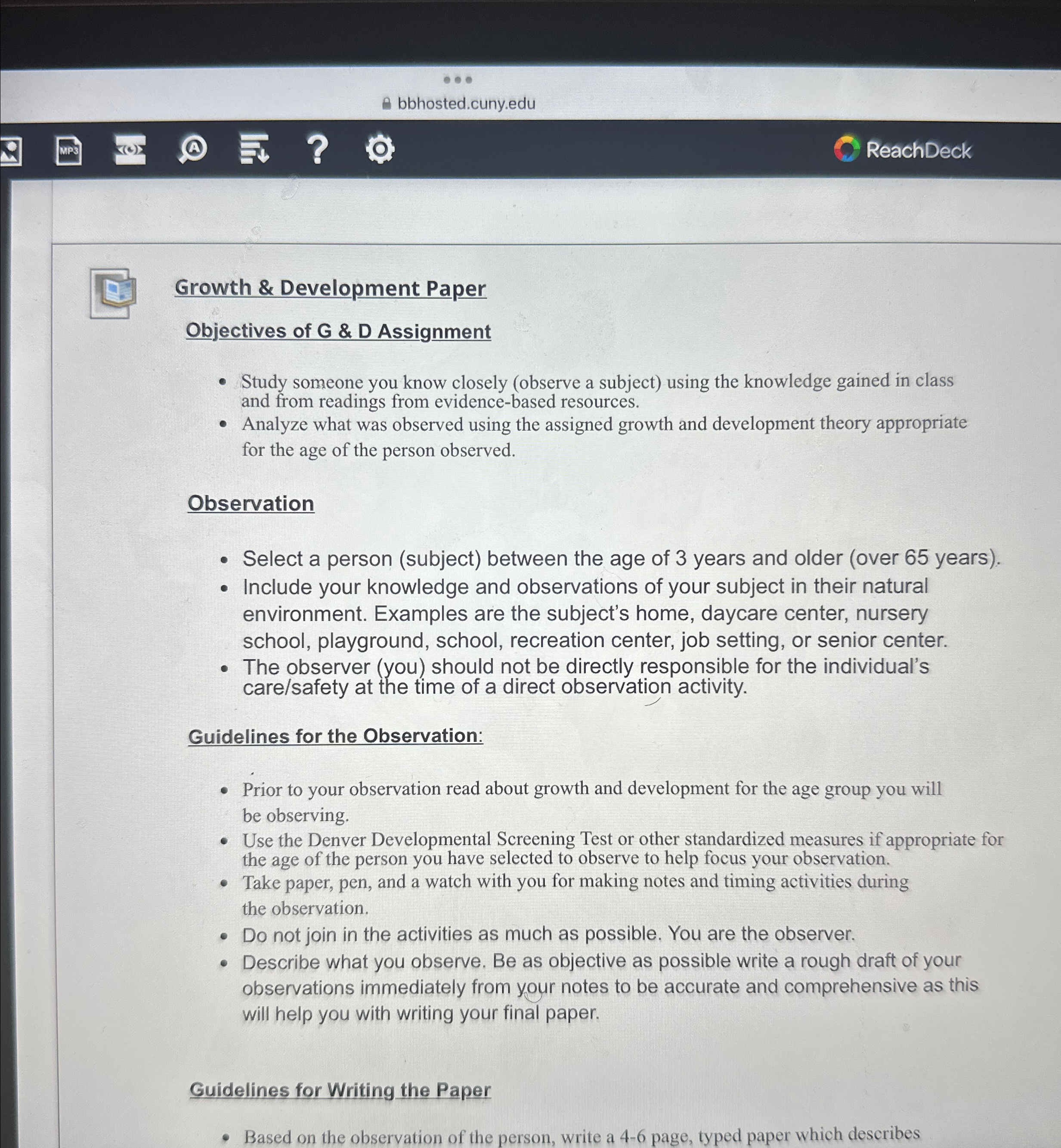 Solved ReachDeckGrowth & Development PaperObjectives of G & | Chegg.com