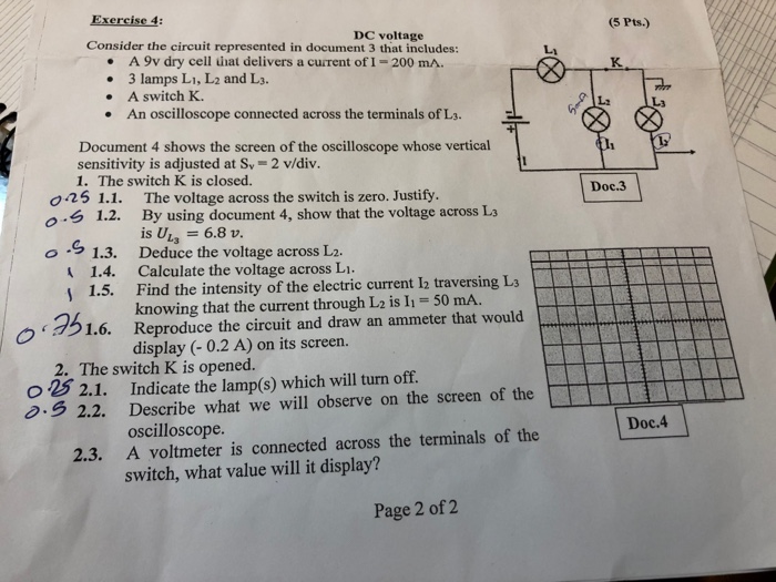 Solved (5 Pts.) Exercise 4: DC voltage Consider the circuit | Chegg.com