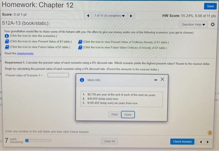 Solved Homework: Chapter 12 Save Score: 0 of 1 pt 7 of 11 (9 | Chegg.com