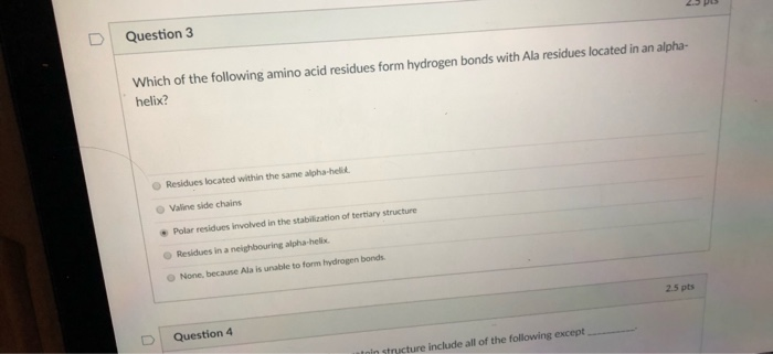 Solved D Question 3 Which of the following amino acid | Chegg.com