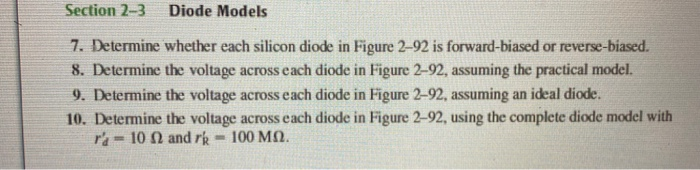 Solved Section 2-3 Diode Models 7. Determine Whether Each | Chegg.com