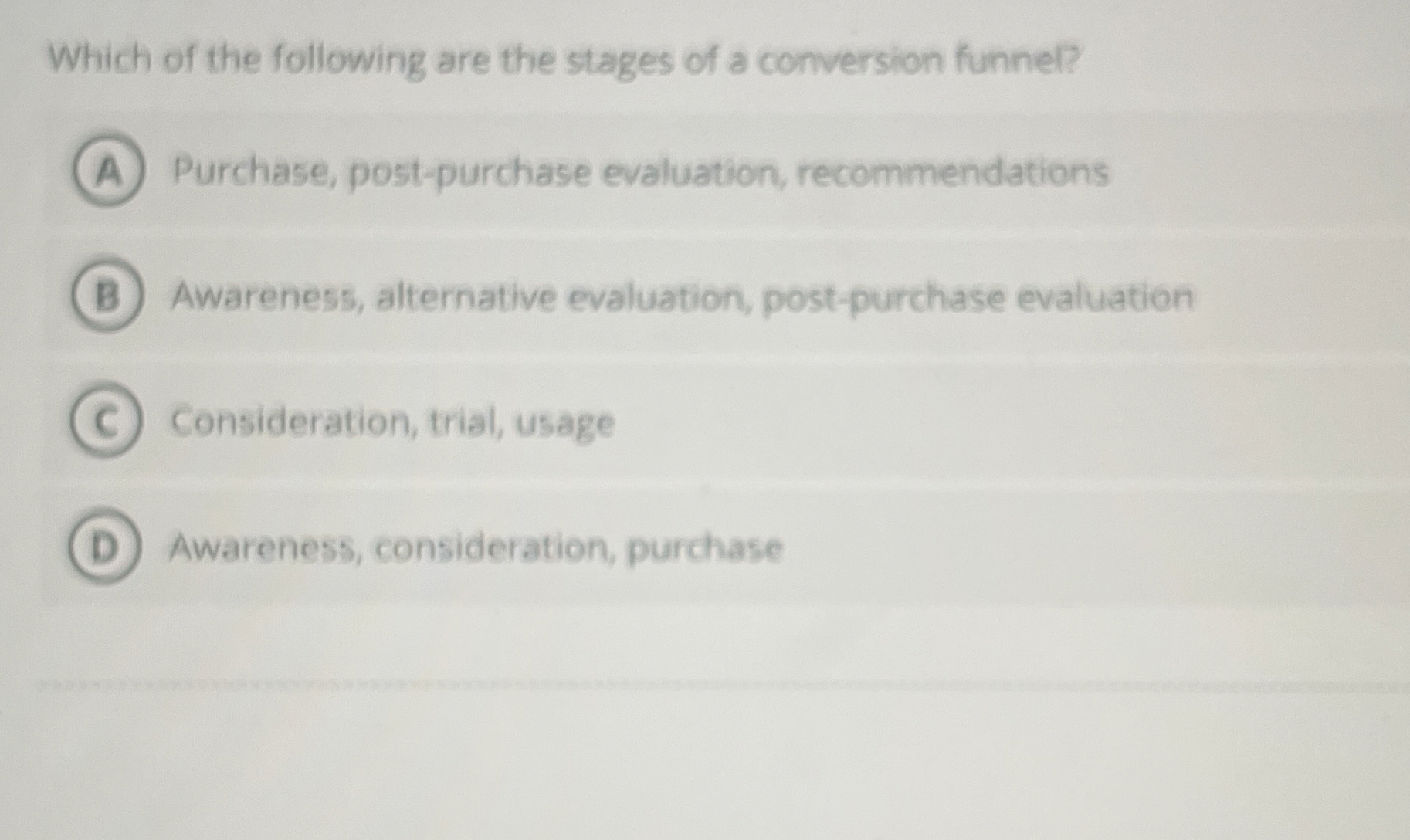 Solved Which of the following are the stages of a conversion